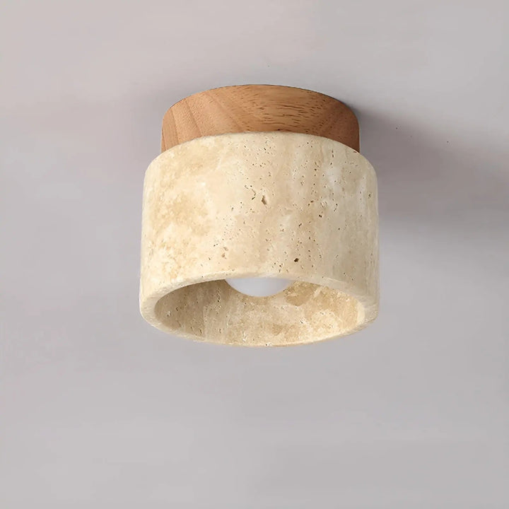 BowLift | LumiZen Luxe - Japanese Inspired LED Ambient Light with Travertine and Wood