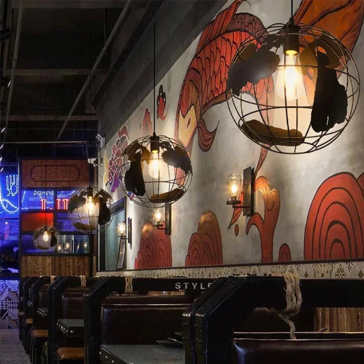 Kreative Erde Chandelier Pendant Light – Industrial Retro Design made of Metal | Bowlift