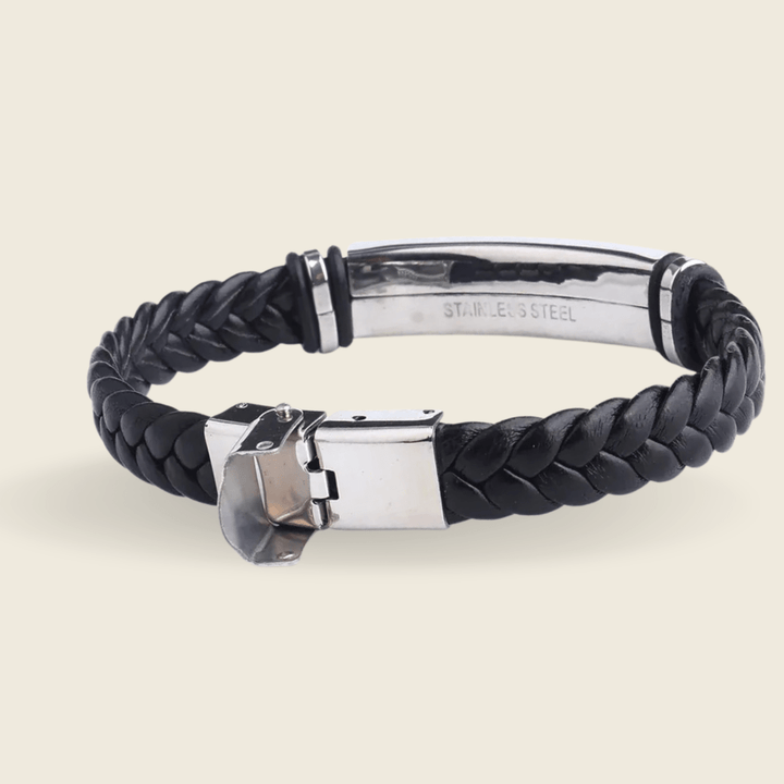 BowLift | Leather and Stainless Steel ID Bracelet with Engraving