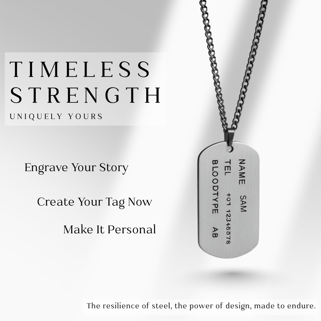 BowLift | Stainless Steel Dog Chain with Engraving for Men
