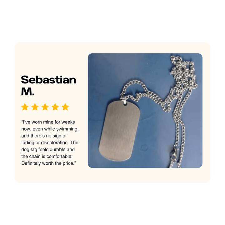 BowLift | Stainless Steel Dog Chain with Engraving for Men