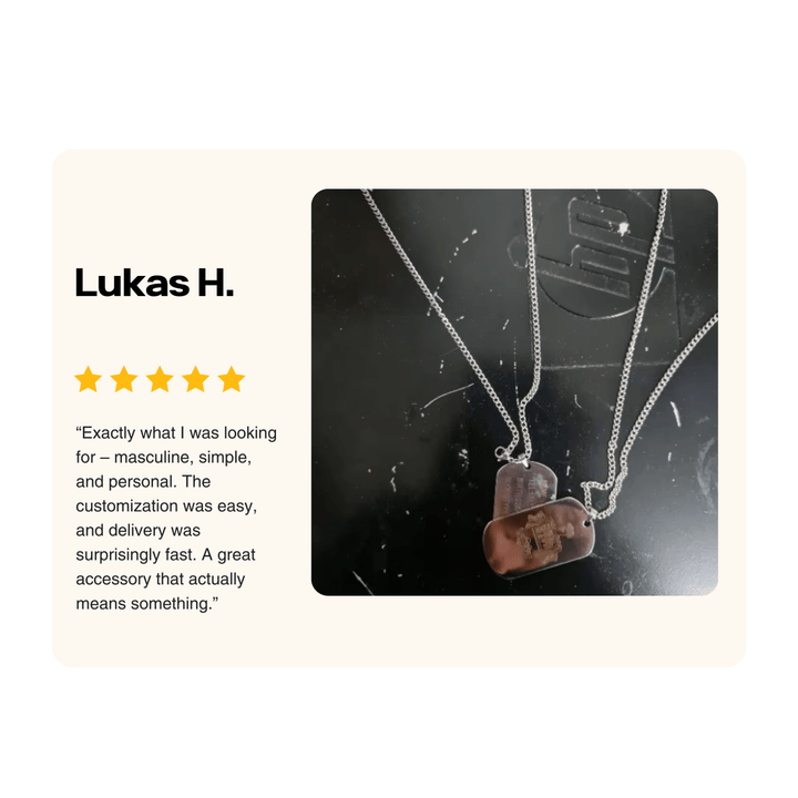 BowLift | Stainless Steel Dog Chain with Engraving for Men