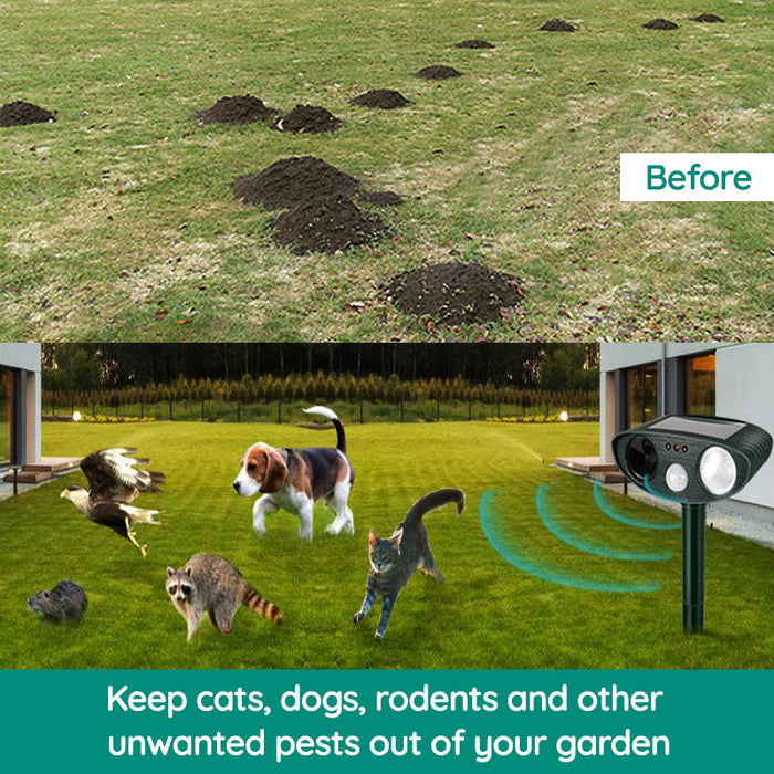 BowLift | Infrared Solar Powered Animal Pest Repeller for Deer Reptile Squirrel Deterrent to Get Rid of Mouse