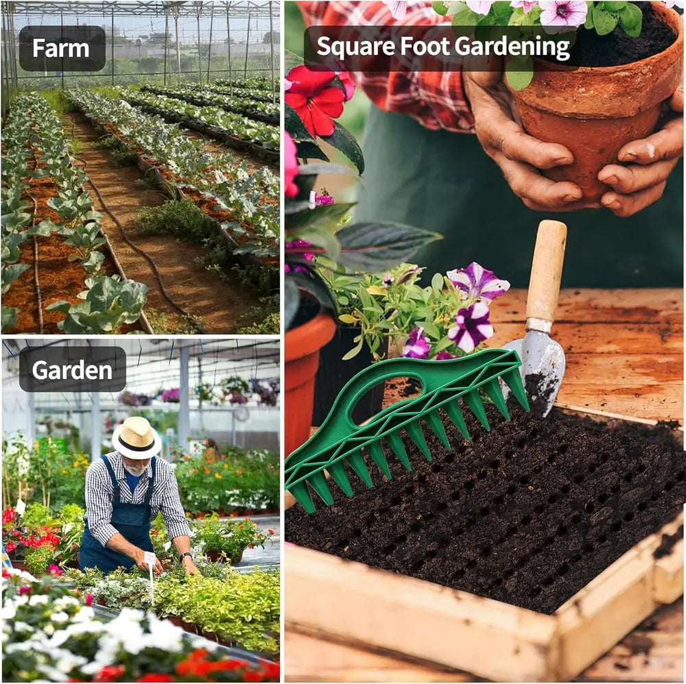 BowLift | Plant dibber with 12-hole template – Easy even seed sowing