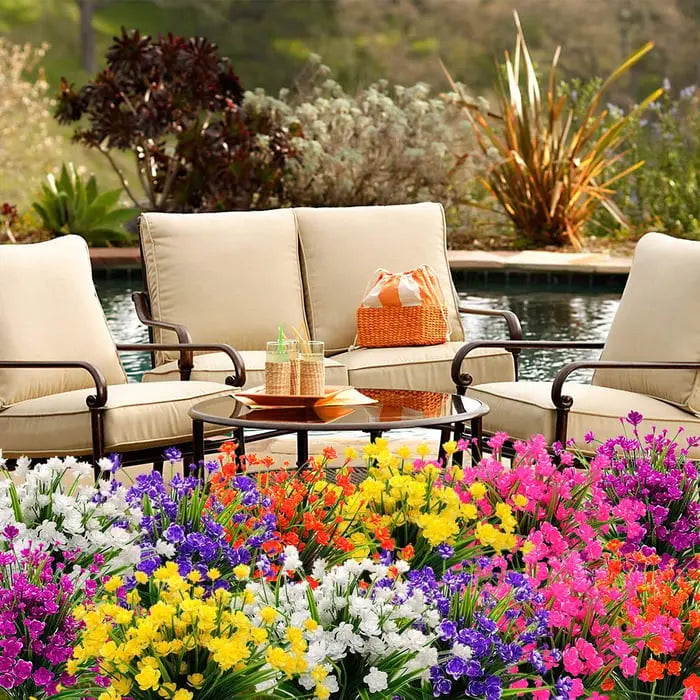 BowLift | Low-maintenance artificial outdoor flowers – Realistic and UV-resistant (7-pack)