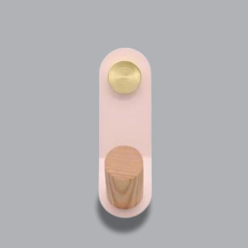 BowLift | Scandinavian Pastel Wall Hook with Oak & Brass