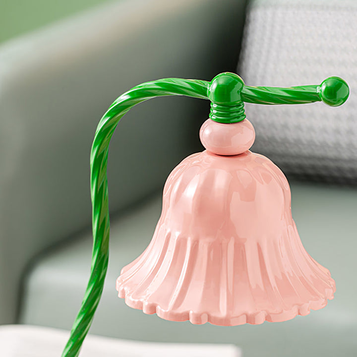 BowLift | BloomAura – Charming Pink Glass Table Lamp