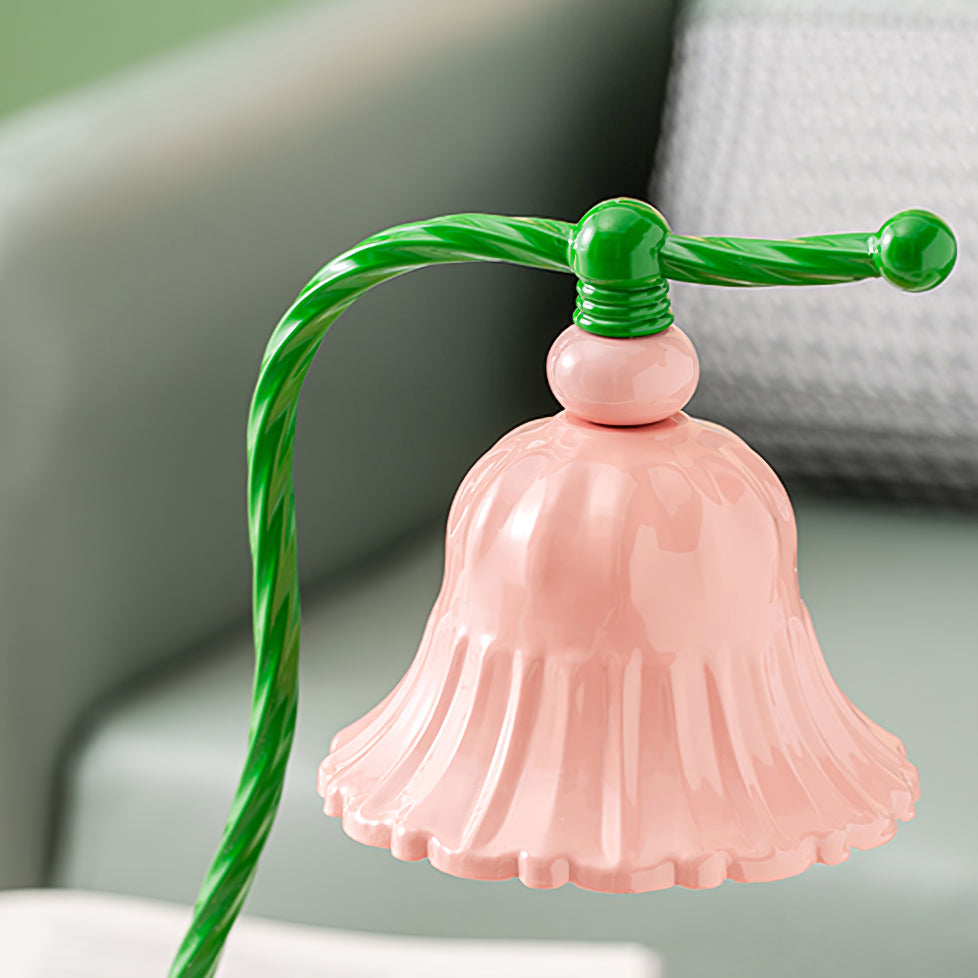 BowLift | BloomAura – Charming Pink Glass Table Lamp