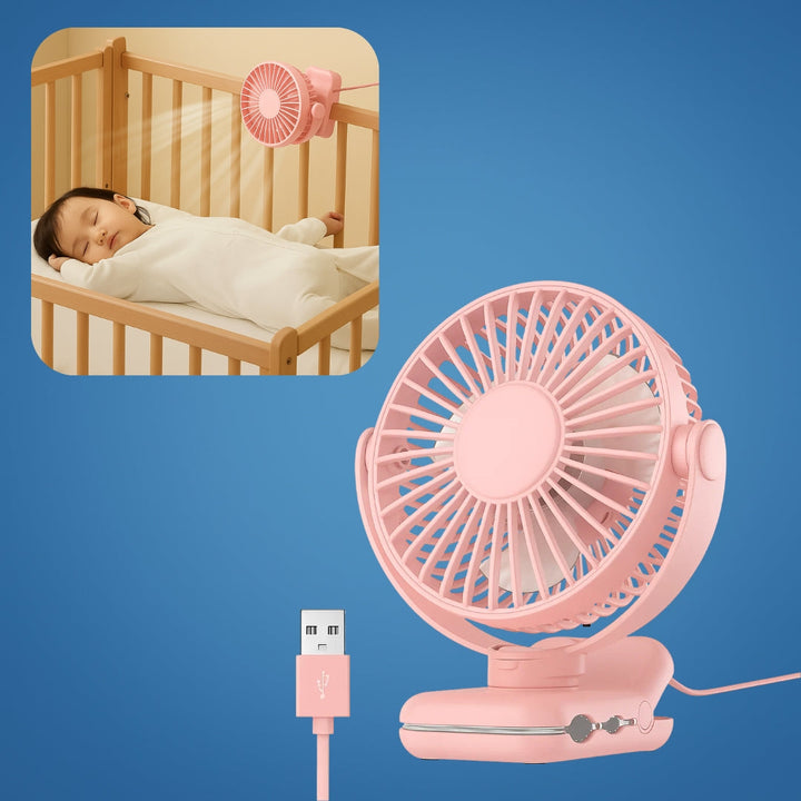 on USB Desk Fan Clamp Air Circulator – Long-Battery Cooling – Flame-Retardant Clamp – Quiet Nursery or Home-Office Use Bowlift