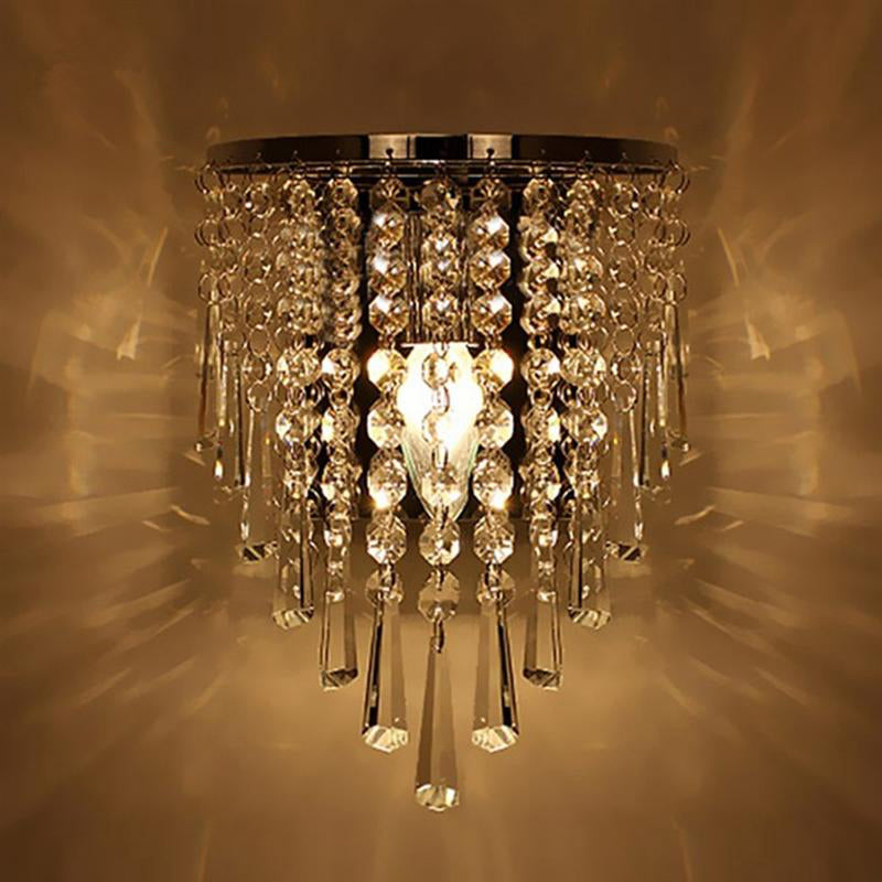 BowLift | Modern Chrome Crystal Drop Wall Lamps