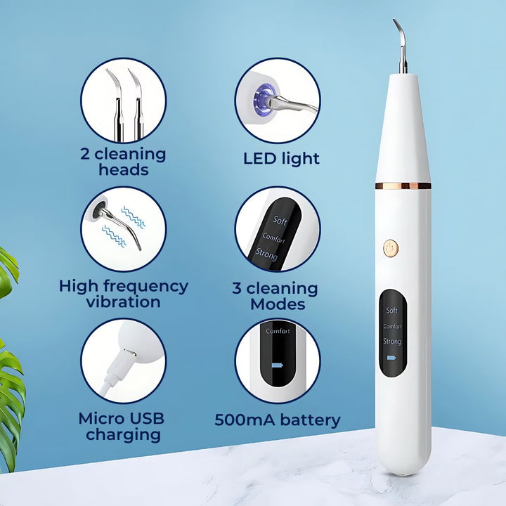 PlaqueFree Plaque Remover for teeth | Ultrasonic Teeth Cleaner - Tartar Remover from Home - Deep Teeth Cleaning and Polish Bowlift