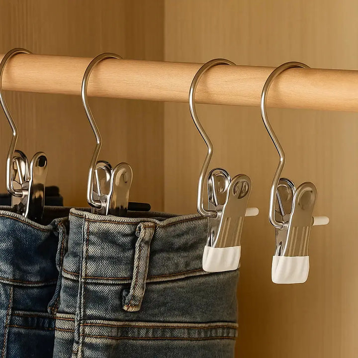 BowLift | Space-saving metal clip hook with PVC handle – More stable than wood & plastic