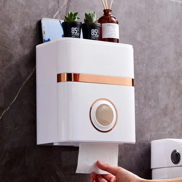 BowLift | Space-saving, wall-mounted bathroom organizer