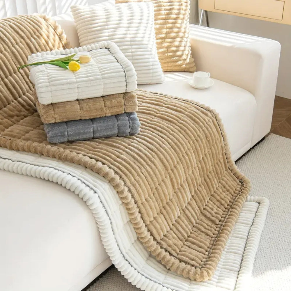 BowLift | Plush Pleated Edges Sofa Cover