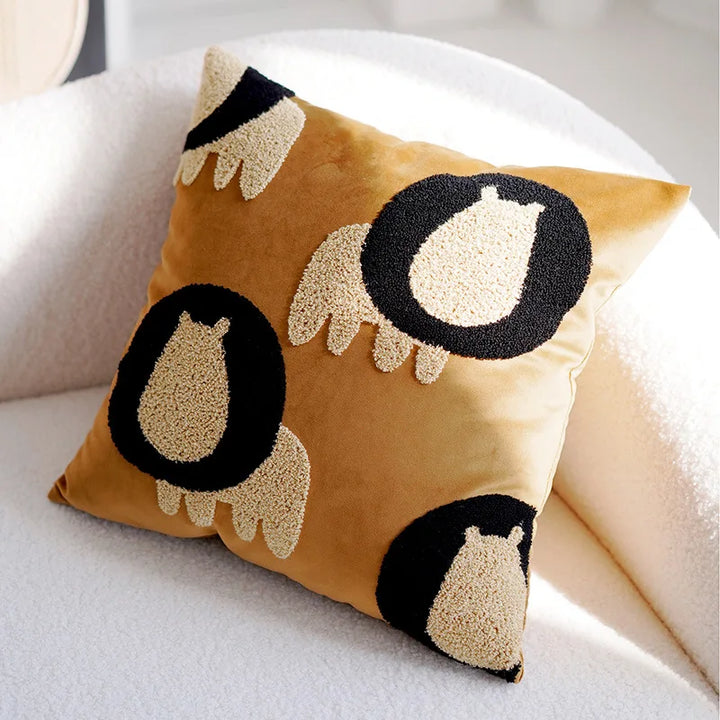 Plush Embroidered Nordic Cushion Covers Modern Simple Woven Cute Animal Design Throw Pillow Cover For 45x45cm Sofa Cushions | Bowlift