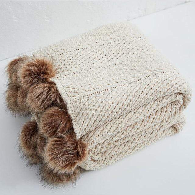Pom Pom Chenille Blankets Bowlift