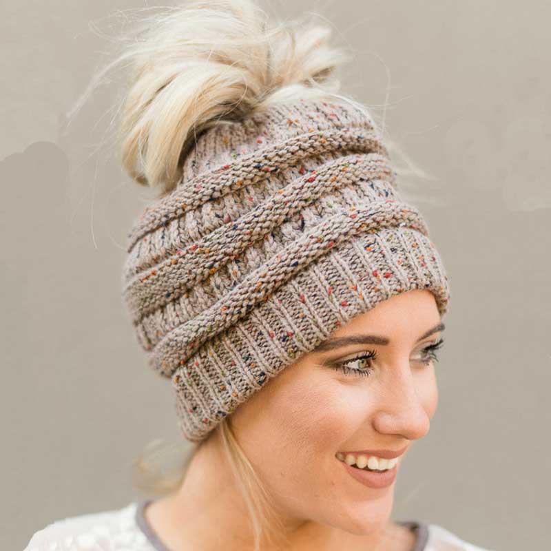 Soft Knit Ponytail Beanie Hat | Bowlift