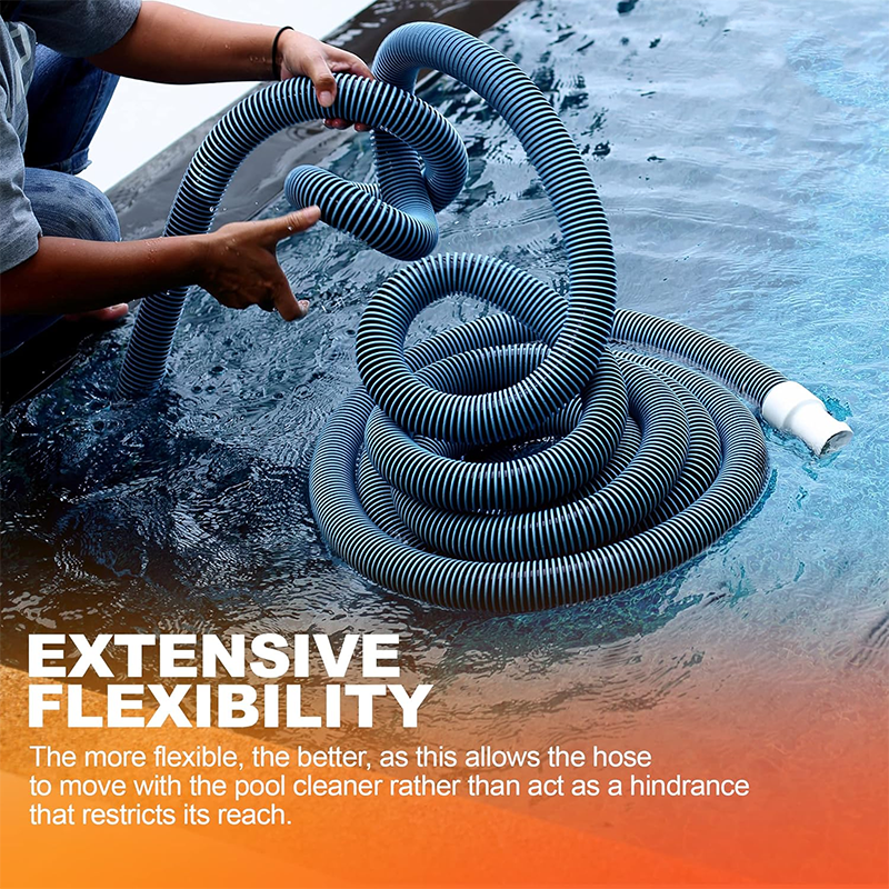 BowLift | 15 Feet Commercial Grade Pool Vacuum Hose - Above Ground and Inground Pool Vacuum Hose - Fits Most Vacuum Heads - Includes Swivel Head - Premium Pool Accessories