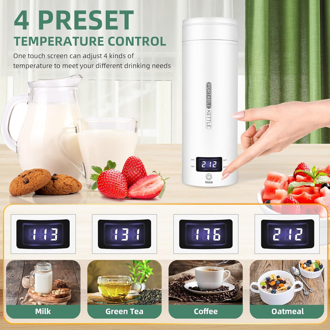 BowLift | Portable Electric Travel Kettle with Auto Shut-Off - Compact 1L Water Boiler for Camping, Hiking, and Travel