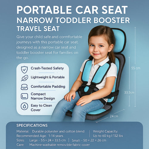 BowLift | Portable Car Seat Narrow Toddler Booster Travel Seat