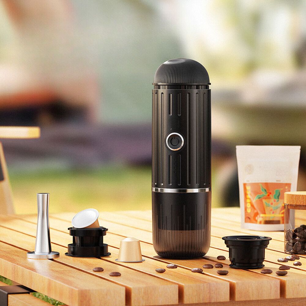 Self-Heating Portable Electric Espresso Machine with USB-C Charger For Ground Coffee & NS Capsules Bowlift