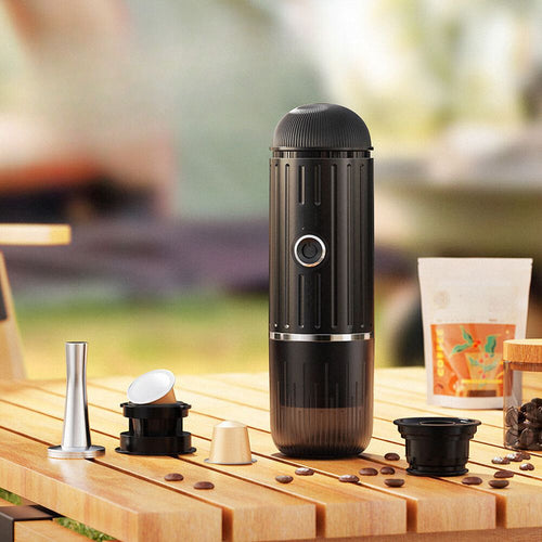 Self-Heating Portable Electric Espresso Machine with USB-C Charger For Ground Coffee & NS Capsules Bowlift