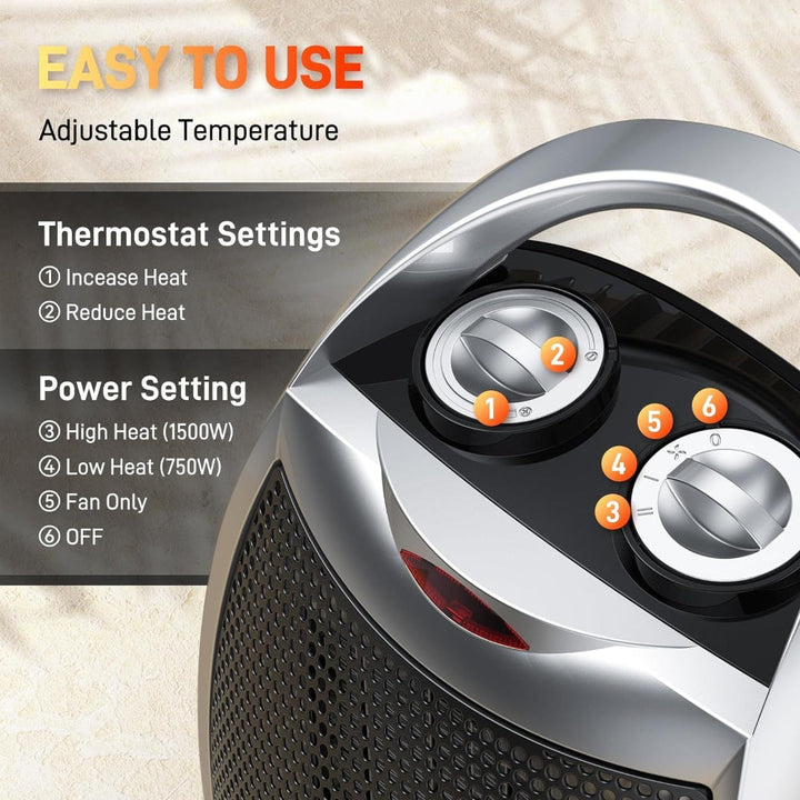 BowLift | Portable Electric Space Heater Adjustable Thermostat Indoor Use