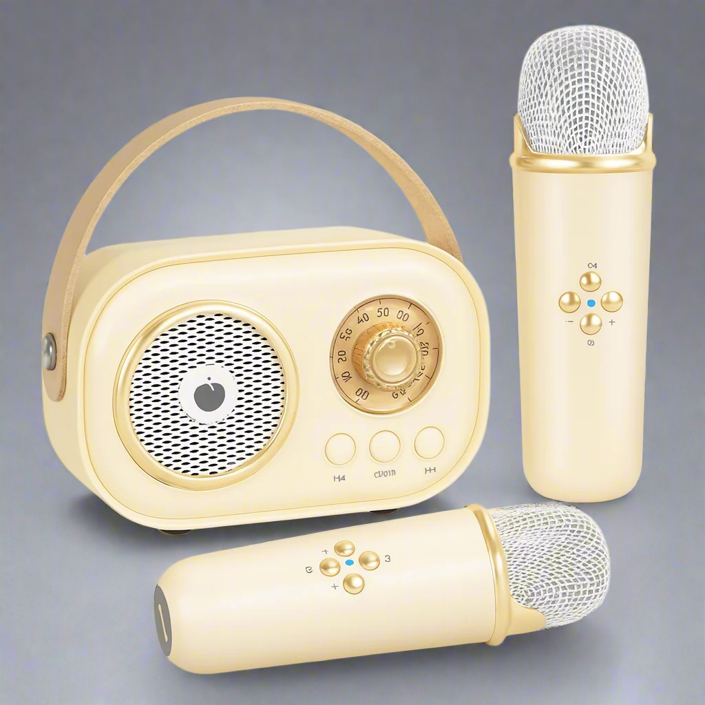 BowLift | Karaoke Machine Retro Bluetooth Music Speaker Set