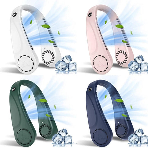 Portable Neck Fans - Portable 5 Speed Neck Fan USB Rechargeable Neckband Bladeless Cooler | Bowlift