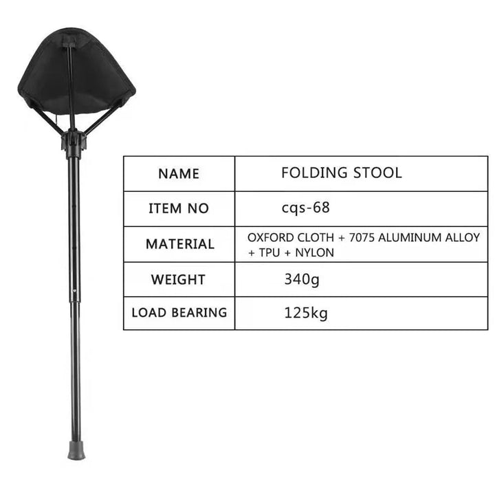 BowLift | Adjustable Aluminum Alloy Folding Camping Stool 125kg Load Bearing for Hiking Travel