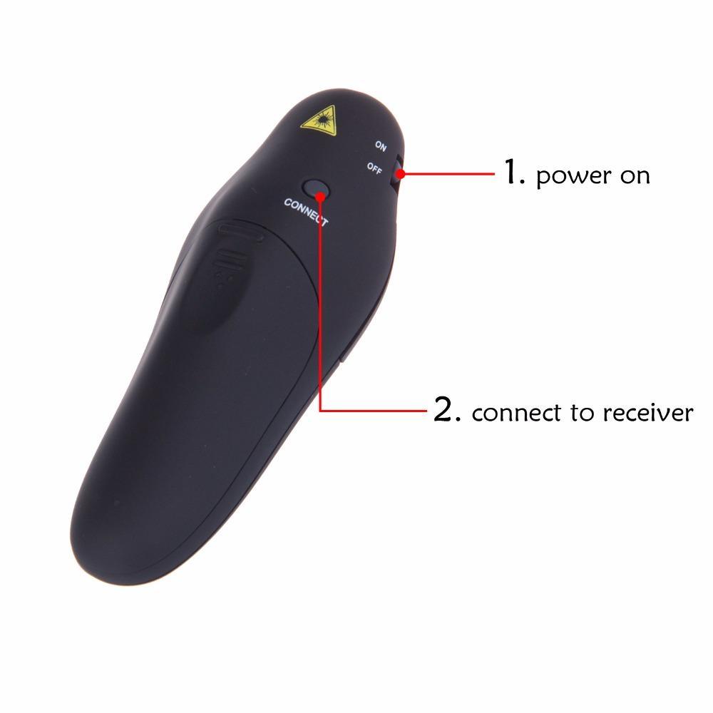 BowLift | 2.4GHz Wireless Presenter Red Laser Pointers Pen USB Receiver RF Remote Control Page Turn PPT Powerpoint Presentation