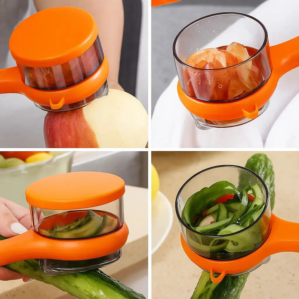 BowLift | Practical Peeler with Collection Container – clean peeling without waste