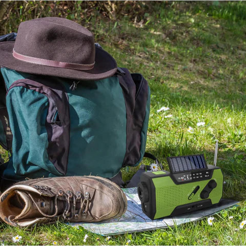 BowLift | All-In-One Emergency Radio | 4000mAh Battery, Solar & Hand Crank Charging for Outdoor Adventures and Emergency Preparedness