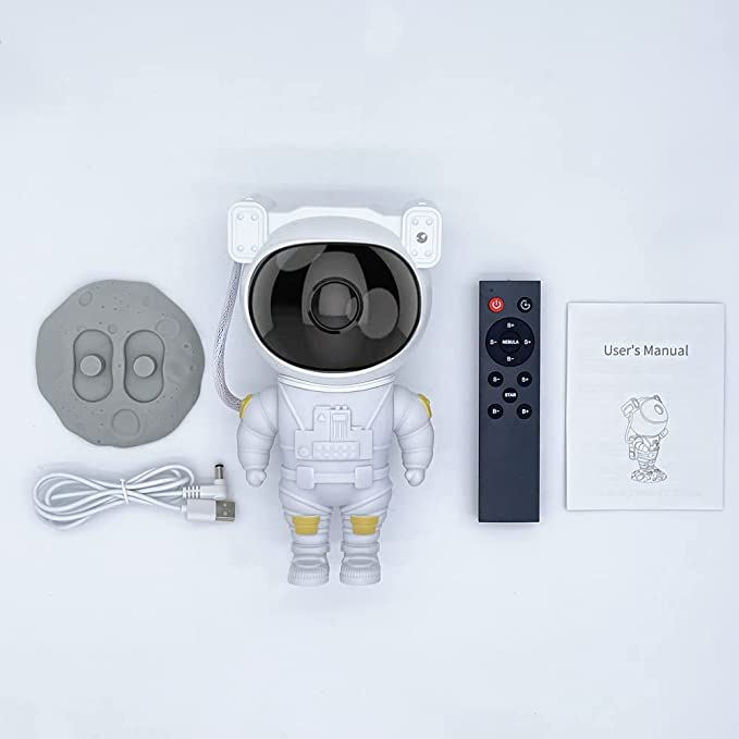 Starry Sky LED Projector – Astronaut Lamp with 360° Rotating Head and Remote Control for Bedroom and Living Room | Bowlift