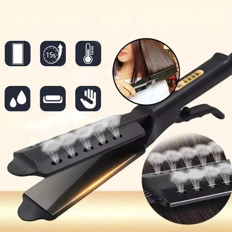 BowLift | Steam Hair Straightener with Curling Function and Nano Ceramic Plates – Adjustable Heat, Fast Heating