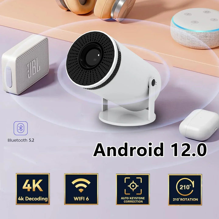 VisionCast 130X – Portable Mini Projector with Android 12 and 130 Inch Projection | Bowlift