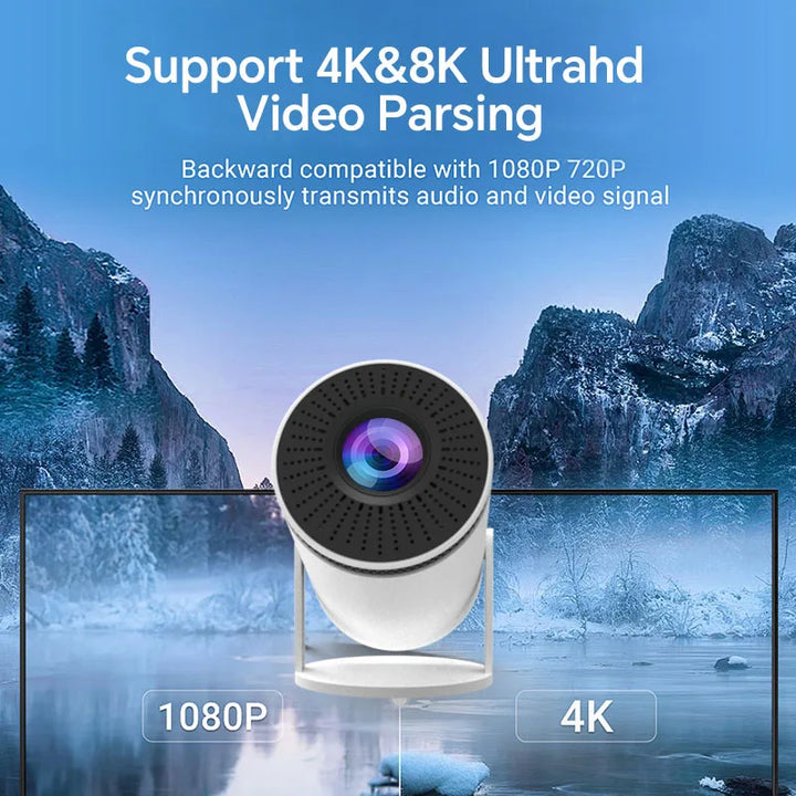 BowLift | VisionCast 130X – Portable Mini Projector with Android 12 and 130 Inch Projection