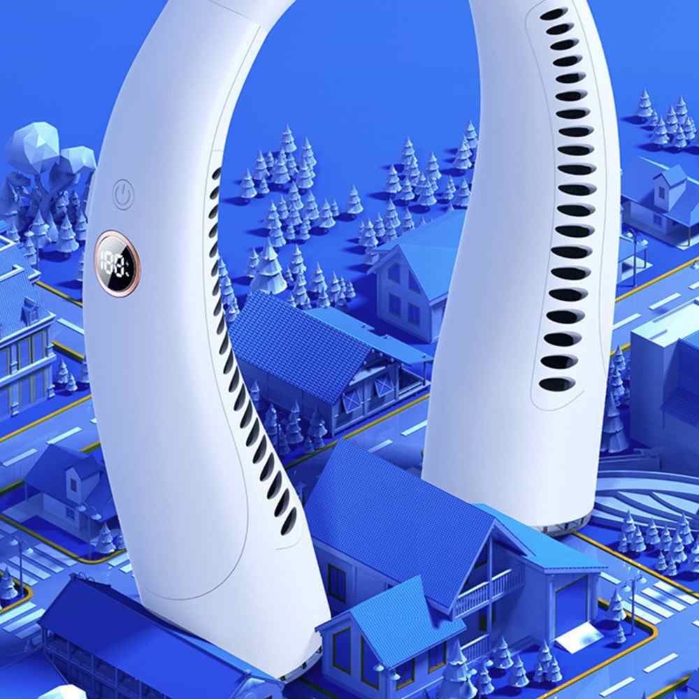 BowLift | Bladeless Portable Neck Fan with 3 Speed Silent Cooling 4000 mAh Rechargeable