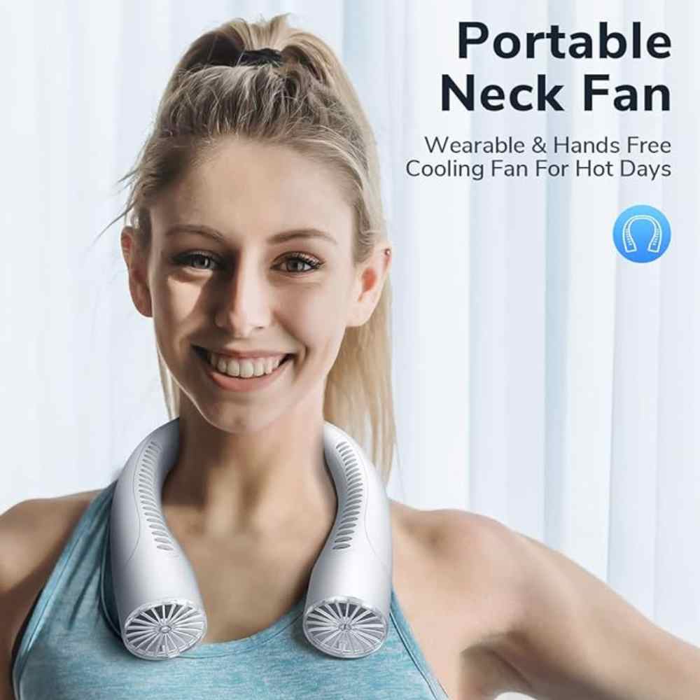 Bladeless Portable Neck Fan with 3 Speed Silent Cooling 4000 mAh Rechargeable | Bowlift