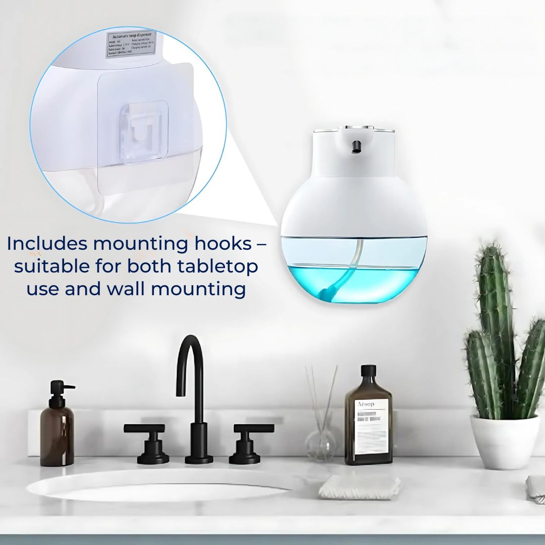 PureFoam | Touchless Foam Soap Dispenser – Infrared Sensor – IPX5 Waterproof – USB Rechargeable Hygiene Bowlift