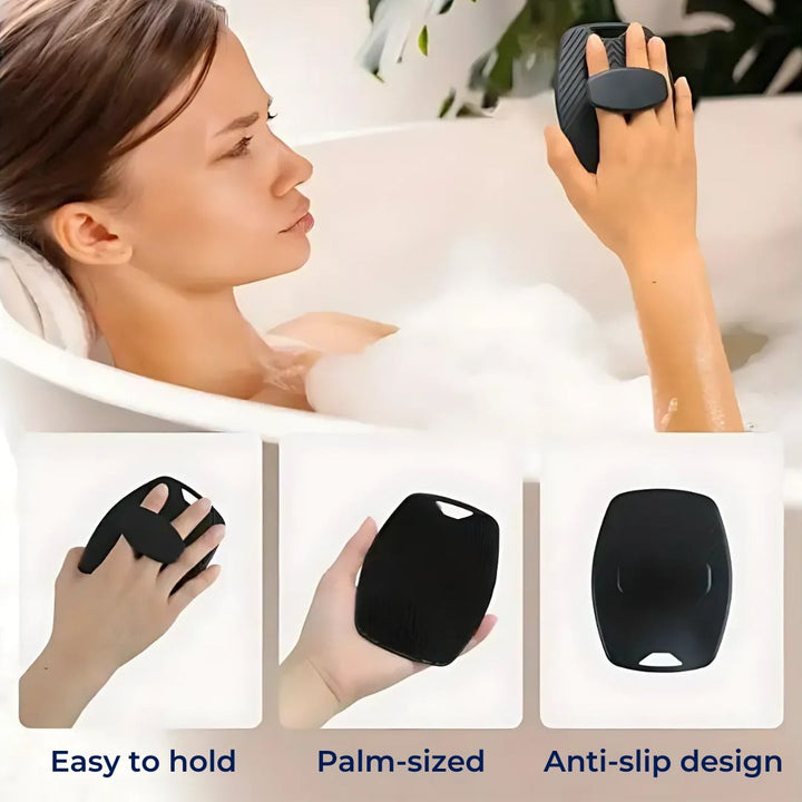 PureGlide | Silicone Body Scrubber – Antimicrobial Exfoliation – Quick‑Dry Hygienic Design – Sensitive‑Skin Shower Use Bowlift