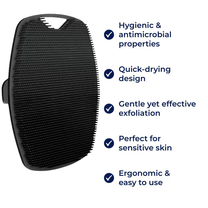 PureGlide | Silicone Body Scrubber – Antimicrobial Exfoliation – Quick‑Dry Hygienic Design – Sensitive‑Skin Shower Use Bowlift