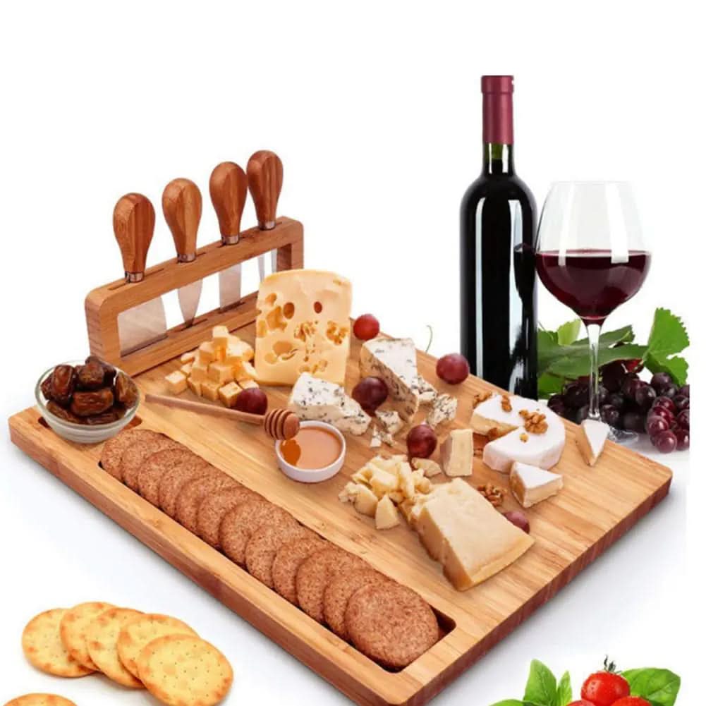 BowLift | CheeseLux – Premium Bamboo Cheese Board Set