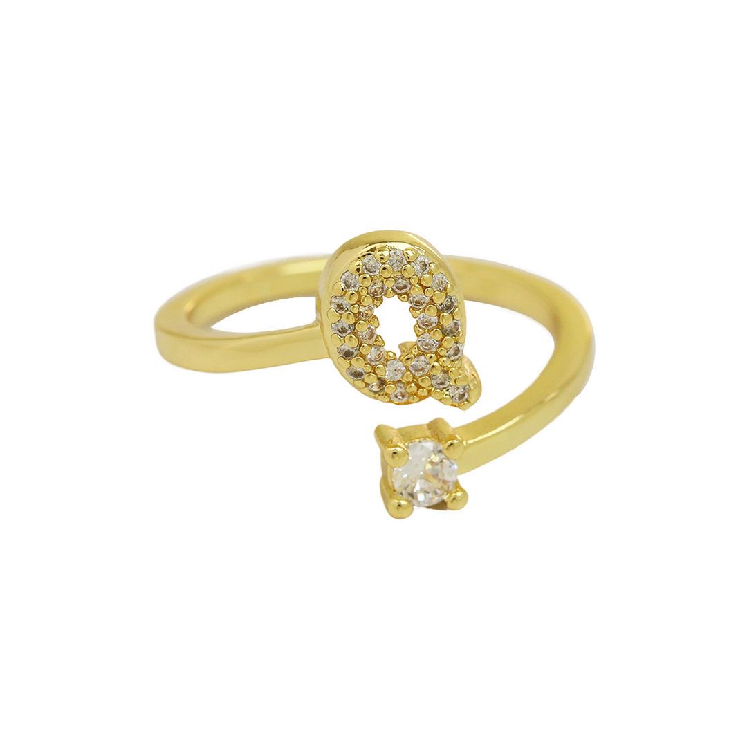 BowLift | Dainty Bubble Diamond Wrap Initial Ring