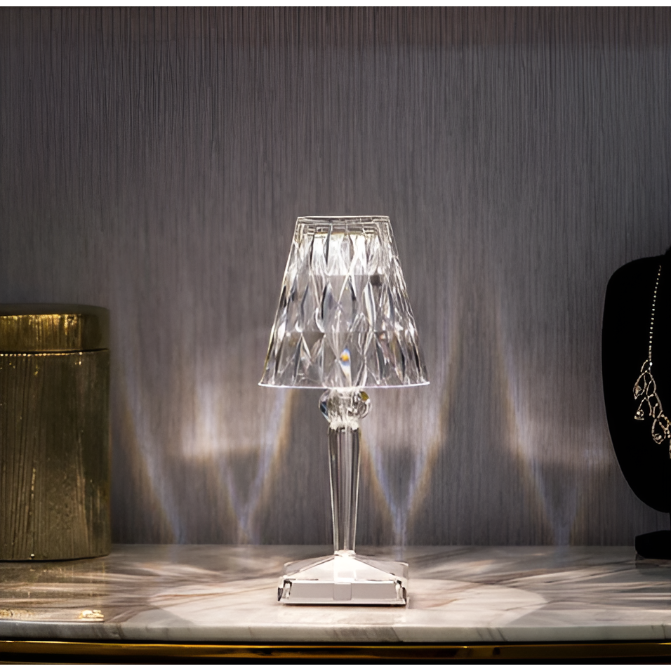 Diamond Glow - Wireless USB Crystal Shine Nightstand Lamp | Bowlift