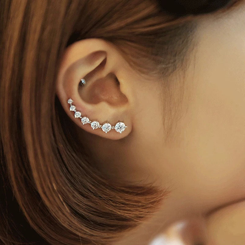 BowLift | Glamour | Shiny Zircon 925 Sterling Silver Earring