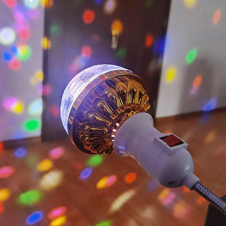 BowLift | Rotating LED Party Light Bulb | RGB Color Display | Disco Strobe Effect