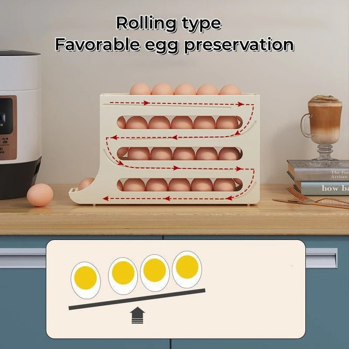 BowLift | Egg storage box with large capacity and roll design for 30 eggs