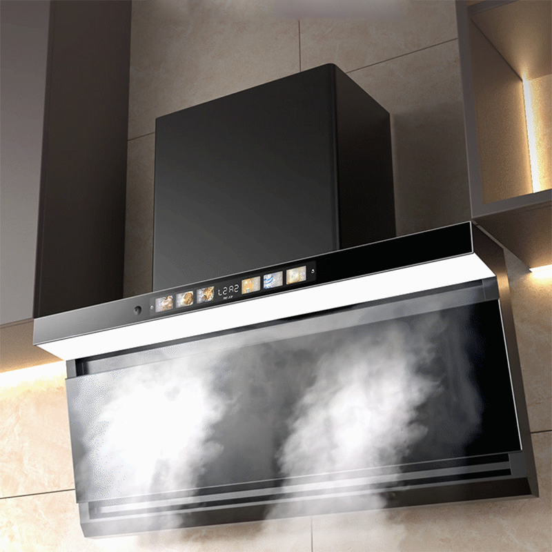 BowLift | Large Long Light 90cm Range Hood Home Kitchen Large Suction New Oil Suction Machine Free Of Disassembly And Washing Top Side Double Suction Range Hood