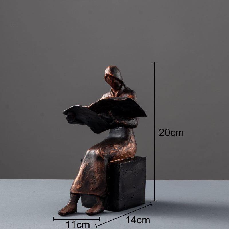 BowLift | Reader Sculpture Book Stand Book Support Abstract Character Resin Statue Desk Decoration Figurines Statuette Nordic Home Décor